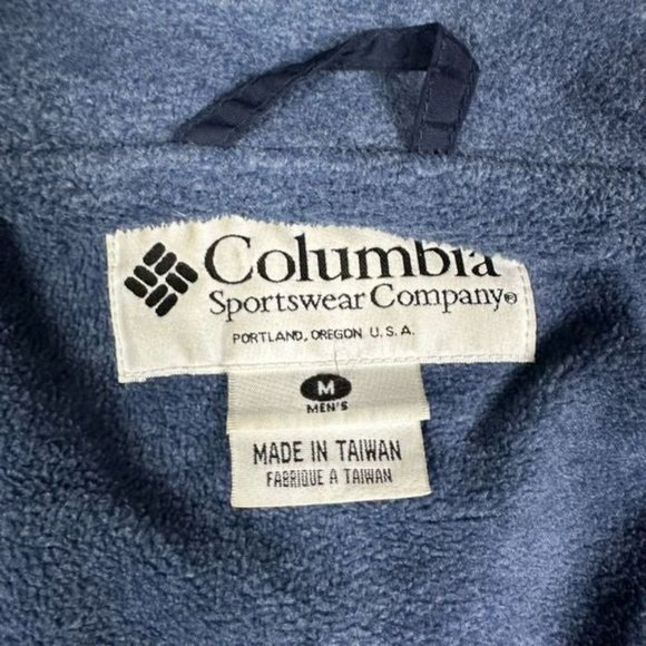 Columbia Men's Fleece Lined Coat M Navy Zipper - Picture 4 of 12
